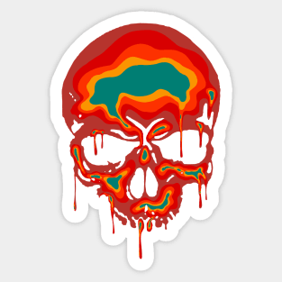 pop art dripping skull Sticker